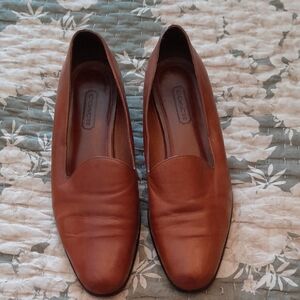 Coach Tan Leather Slip-On Shoes